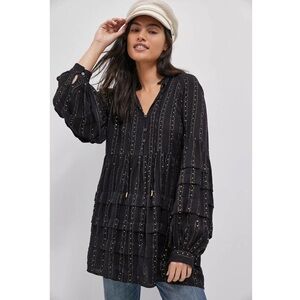 Anthropologie Quinn Sequined Tunic Blouse